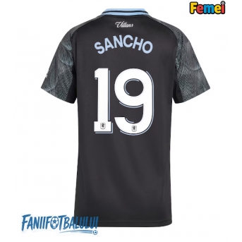 Aston Villa Jadon Sancho #19 Tricou Fotbal Replică 2025-26 Femei Deplasare